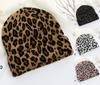 Leopard Print Jacquard Brimless Hat Unisex  Knitted Cap Autumn Winter Thick Warm Hip-hop Casual Headwear