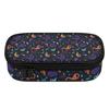 Stationery Storage Bag 300D Polyester Printed Zipper Closure with Main Compartment Mesh Pocket and Pen Slots for Classroom Use