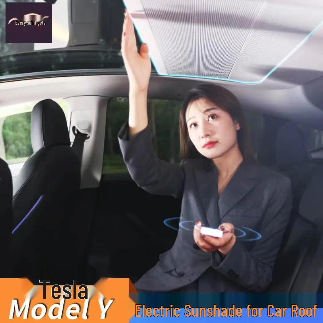 

Tesla Model Y Electric Retractable Sunshade Skylight Cover for Heat Insulation