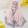 Women's High-Quality Satin Silk Scarf with Printed Design – Versatile for Beach Towel, Sun Protection, or Shawl.