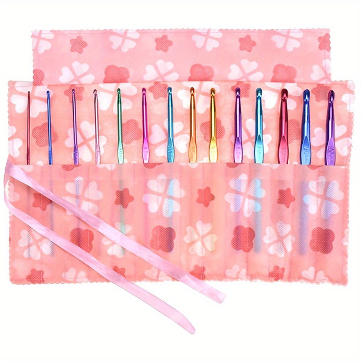 

14pcs/set 2-10mm Knitting Needles with Storage Bag Aluminum Oxide Crochet Sewing Needles Crochet Hooks ZSY