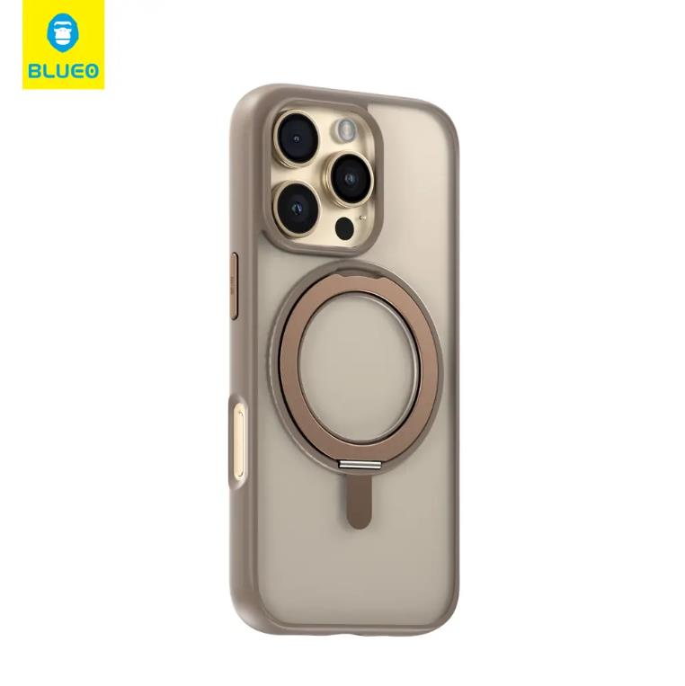 Blueo for iPhone 16 Pro Max Case with Magnetic Invisible Stand MagSafe Slim Translucent Matte For iphone 16 Pro Case For iPhone 16 Pro золотой