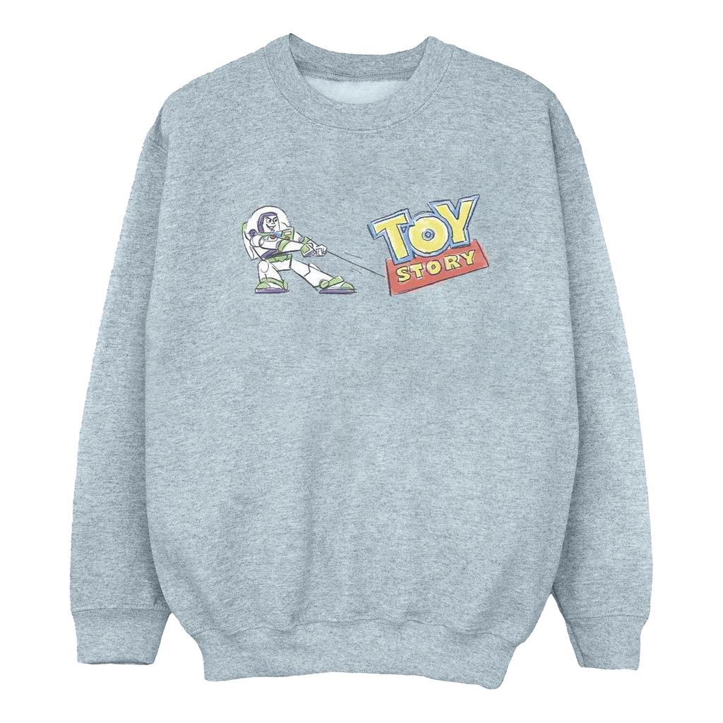 Disney Womens/Ladies Toy Story Buzz Pulling Logo Sweatshirt