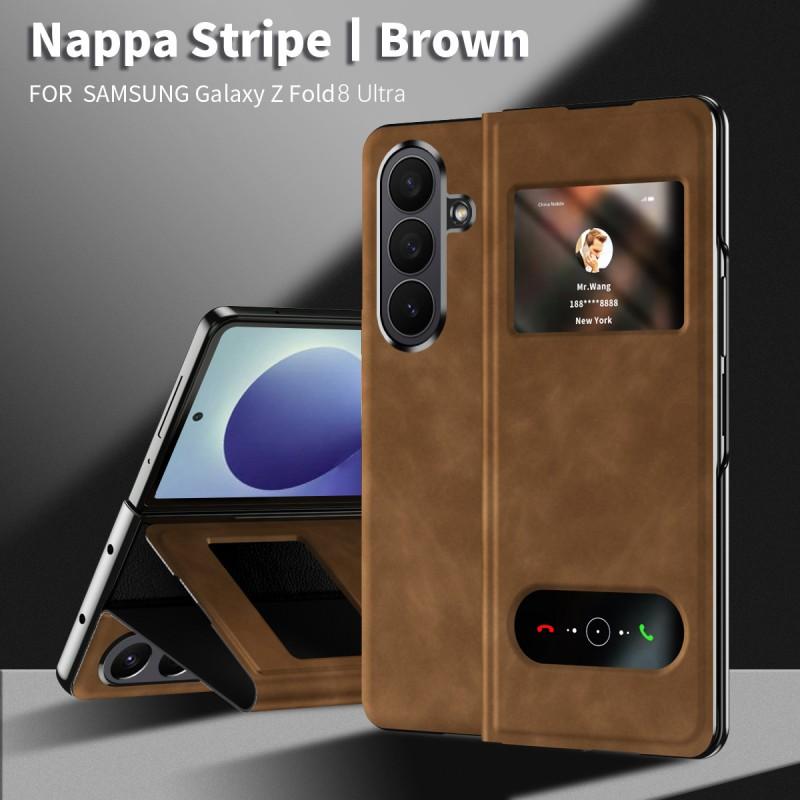 Premium Leather-Style Foldable Phone Case Galaxy Z Fold 8 Ultra Full Coverage Shockproof Business Wallet Stand