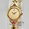 Used SEIKO Ladies Watch, 2 Ruby, New Battery, Gold Bracelet, Manufactured February 1996