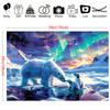 Telo di Sfondo Aurora con Orso Polare e Cucciolo - Schermo di Sfondo per Attività Adatto per Uso Generale Decorazione Universale per Festival