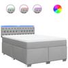 VidaXL Sommier à lattes de lit avec matelas Gris clair 140x190cm Tissu 3288190