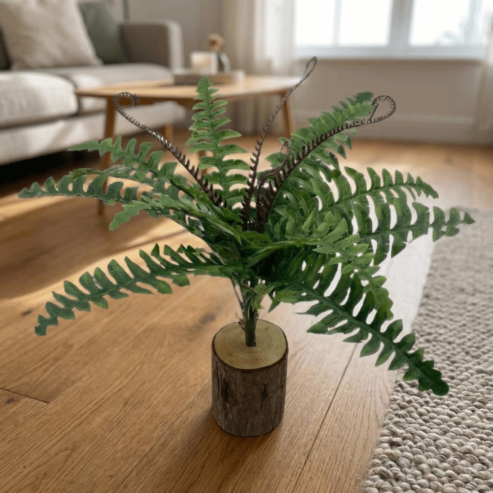 Real Touch Fake Fern Plant 16 Leaves Fake Boston Fern Leaves Durable Faux Plants Shrubs  Hotel