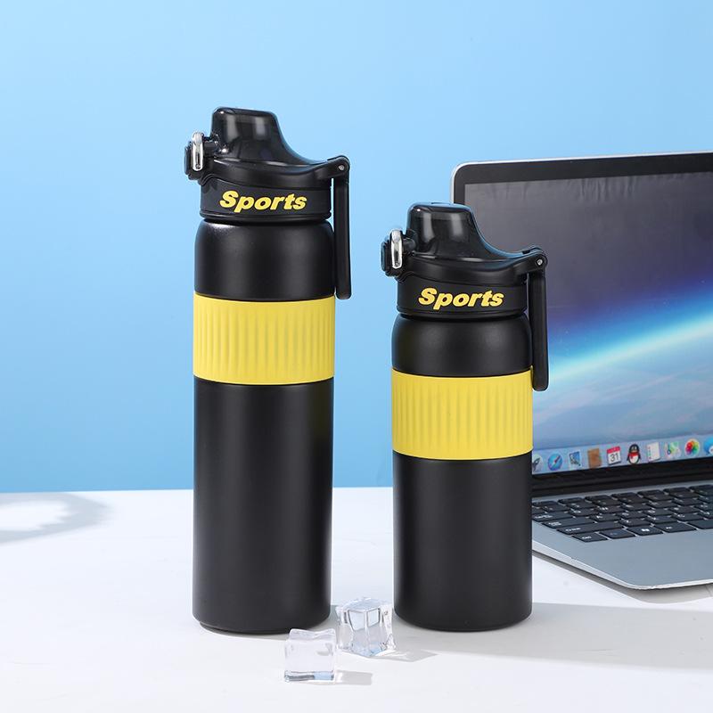 Water bottle Stainless steel thermos cup Outdoor portable sports kettle Boys and girls bouncing cup