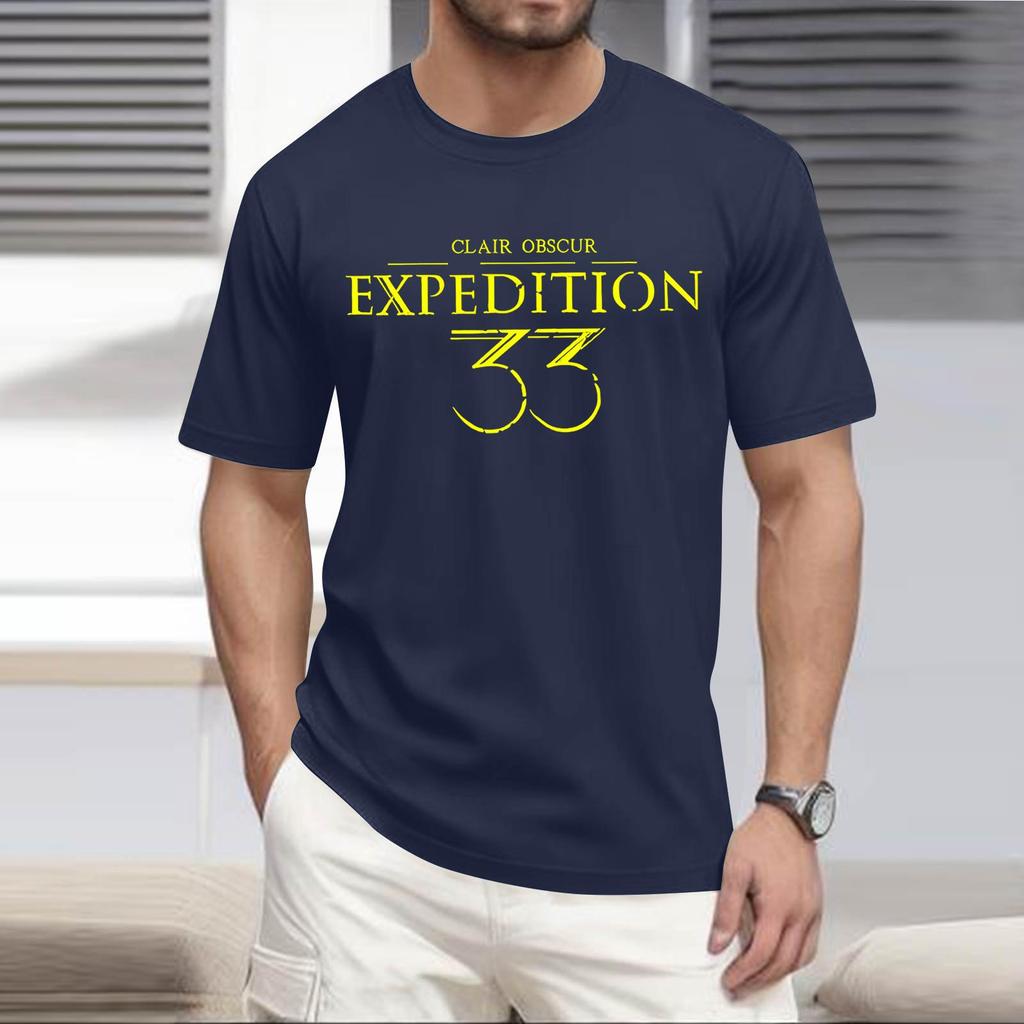 Stylish And Casual Men's Round-neck Loose-fitting Short-sleeved Top.