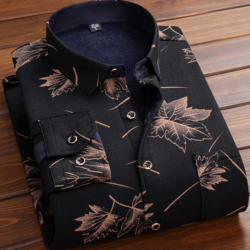 2025 Men's Autumn Winter Thick Warm Long Sleeve Plaid Shirt Thick Fleece Warm Casual Shirts for Men Oversized Plaid Shirts Male