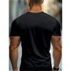 European Size Fashion Simple Trend ins Simple Creative BLA Men's Crew Neck Cotton Short Sleeve Casual Sports Slim Top