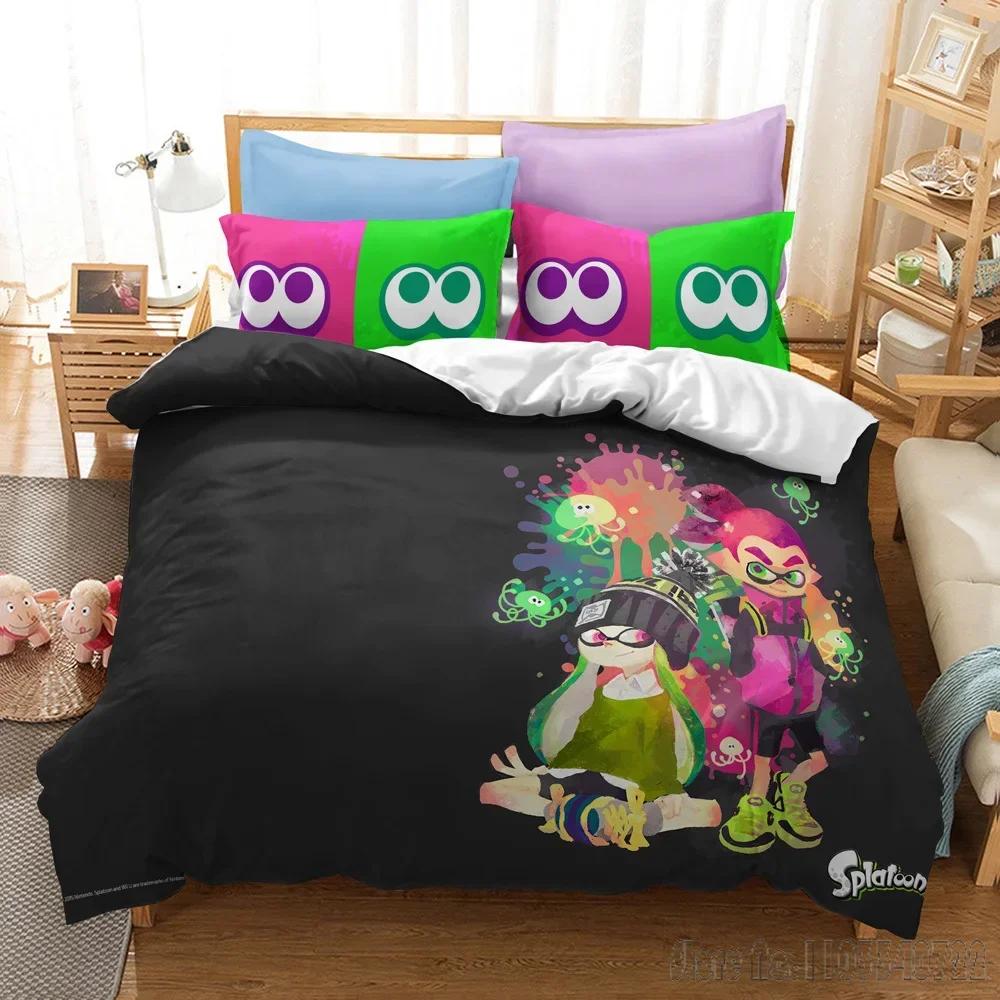 

Comforter Game Splatoon 3D Print Home Love Child Hd Comforter For Kids Bedding Sets Bedclothes Bedroom Decor Comforter (quilt)-EU Single(135*200cm)3pcs