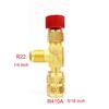 Copper R22 R410 Refrigerant Filling Valve, Freon Liquid Safety Valve for Air Conditioning, with Safety Protection Function