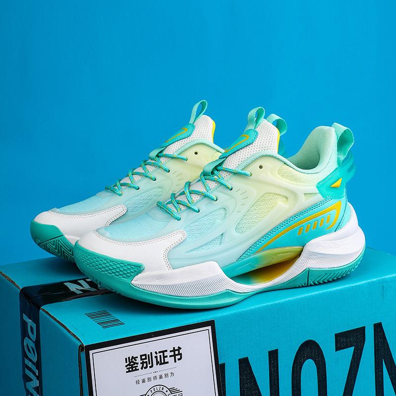 Luminous Basketball Shoes Sports Shoes for Men New Style Breathable Youth Students Shock Absorption Practical Low Top Casual Shoes for Men