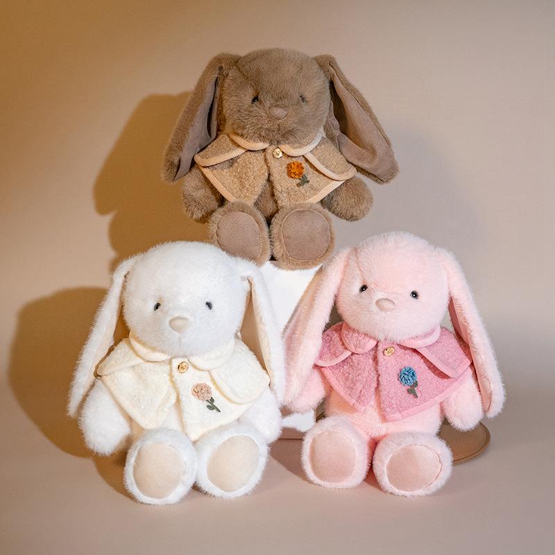 Iepuraș Alb Nou Drăguț Păpușă de Pluș Iepure Urechi Lungi Jucărie de Pluș Cadou de Ziua de Naștere Păpușă