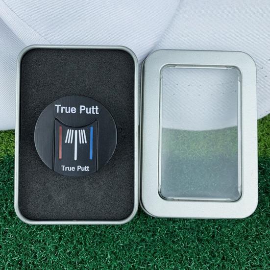 Golf Green Reader with Iron Box Magnetic Ball Marker High Precision Level Aid Bubble Tool Golf Putting Training Accessories