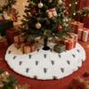 Plush Christmas Tree Skirt Embroidery Plush Tree Skirt Faux Fur Tree Skirt  Home Decor