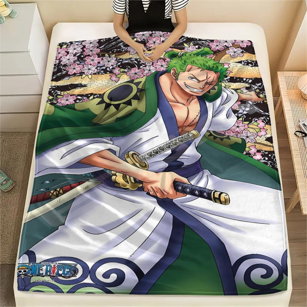 

Фланелева ковдра з принтом персонажів One Piece, Висока якість, Зручна для всіх сезонів, Декор для дому, Тепло та затишок, Ідеально для різдвяних подарунків 150cm x 200cm