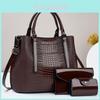 Versatile Urban Chic Bucket Bag With Crocodile Texture For Fashionable Women