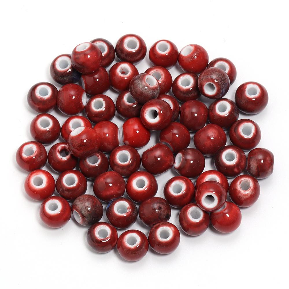 10pcs/lot Colorful Round Shape Ceramic Beads Spacer Beads For Jewelry Making DIY Loose Beads Bracelet Necklace Gift Accessories