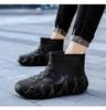 Men's Waterproof PVC Mid-Cut Snow Boots with Thick Non-Slip Sole, Fashionable, Warm, Dual-Purpose Casual Rubber Shoes.