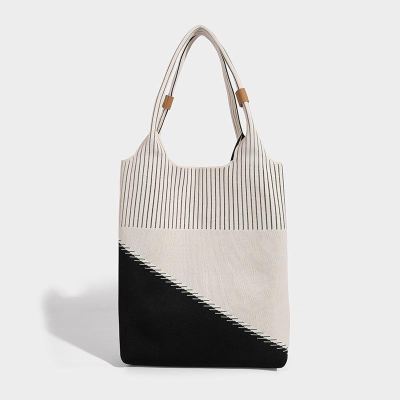 

Премиальная сумка-тоут, нишевая, большой вместимости, складная, легкая, моющаяся, с геометрическим треугольным цветовым блоком, сумка из летящей ткани