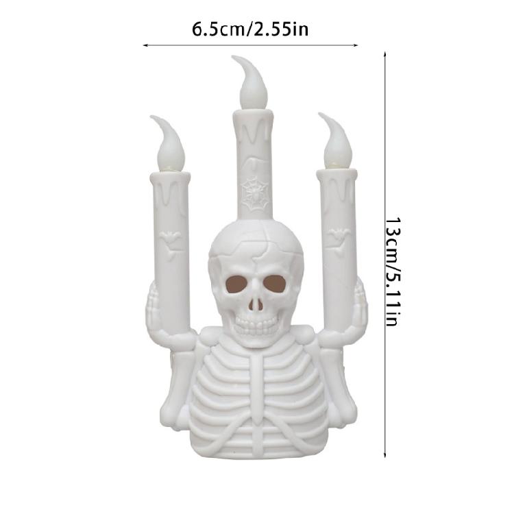 Eerir Parties Decoration for Spooky Setting Stylish Skull Candle Holder Lamp Parties Decoration for Halloween Enthusiast