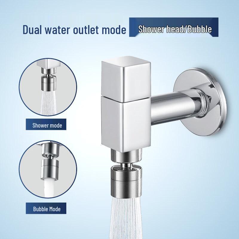 TLXT Square Chrome Mop Sink Faucet
