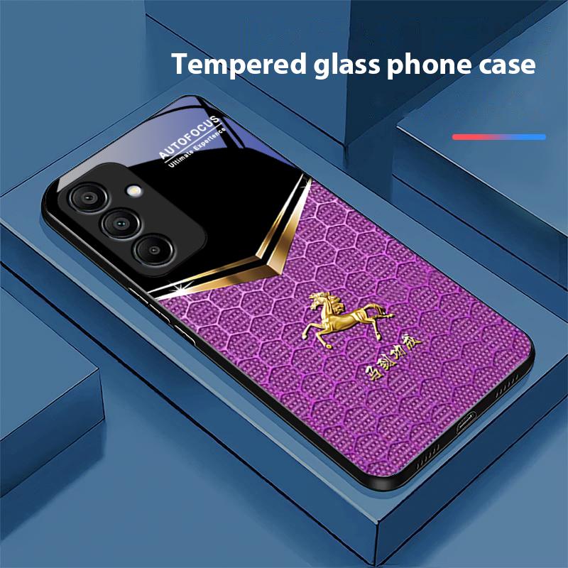 

Honeycomb Green Horse For Samsung Galaxy A15 5G 54 4G 51 50 24 35 90 71 12 51 53 52S 80 22 34 Black Tempered Glass Phone Case For Samsung A34 5G