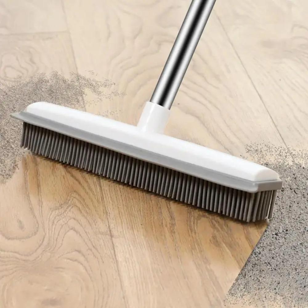 2 in 1 Carpet Brush Soft Pet Hair Remove Broom Carpet Rake Rubber Broom Hardwood Floor