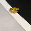 Electroplated Gold Nail Bracelet Ring with Zircon - Original 2025 Summer Jewelry Design