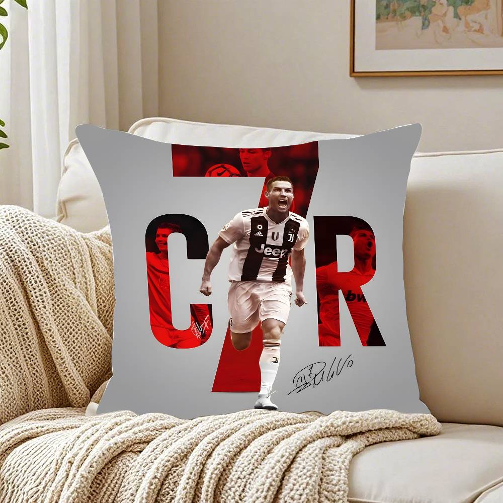 CR7 Cristiano Ronaldo Fall Pillow Case Pattern Printed Pillowcase for Living Room Sofa Cushion Cover & Bedroom Decor