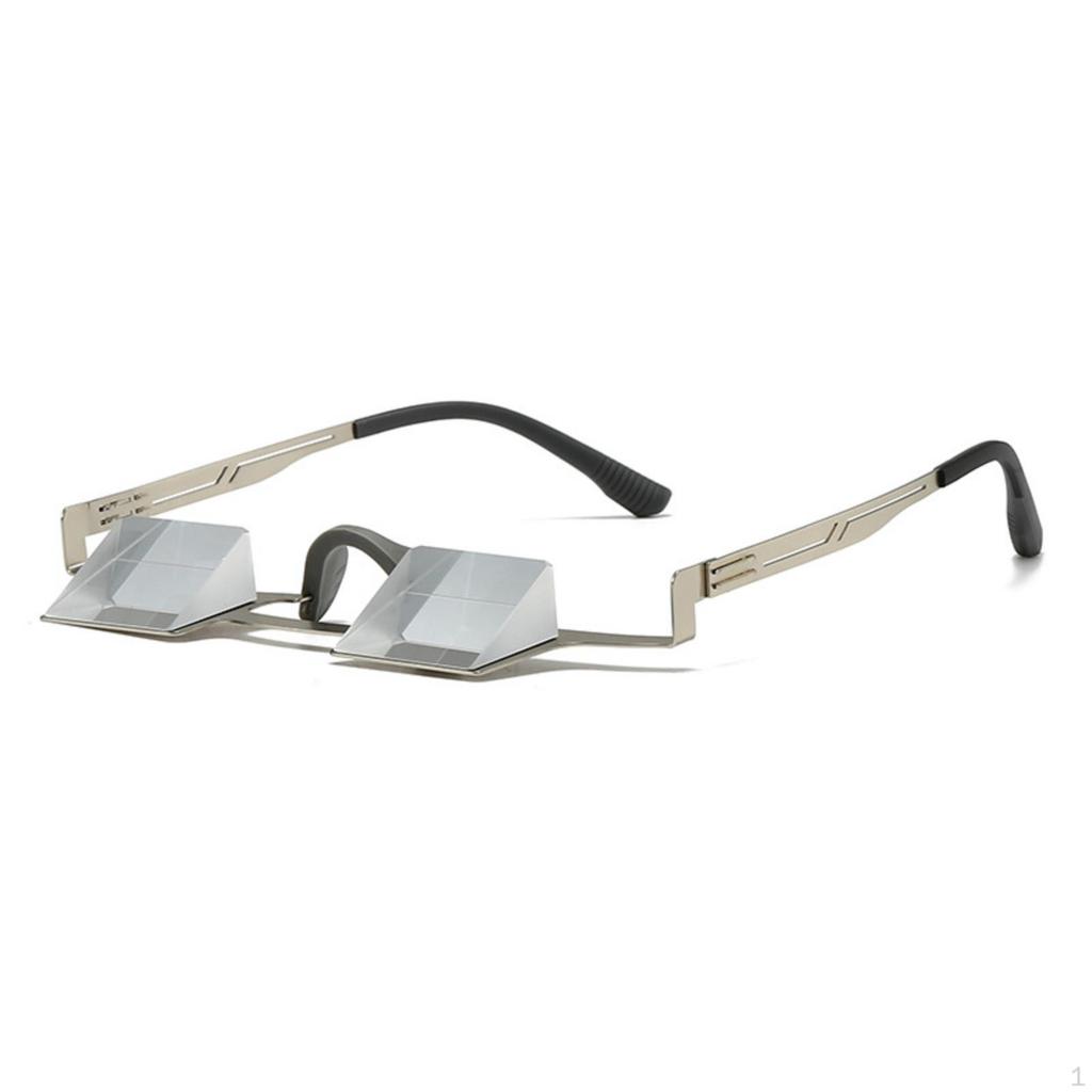 Climbing Glasses with Metal Frame Geometric Lens Eyewear Wraparound for Belayers, Climbers