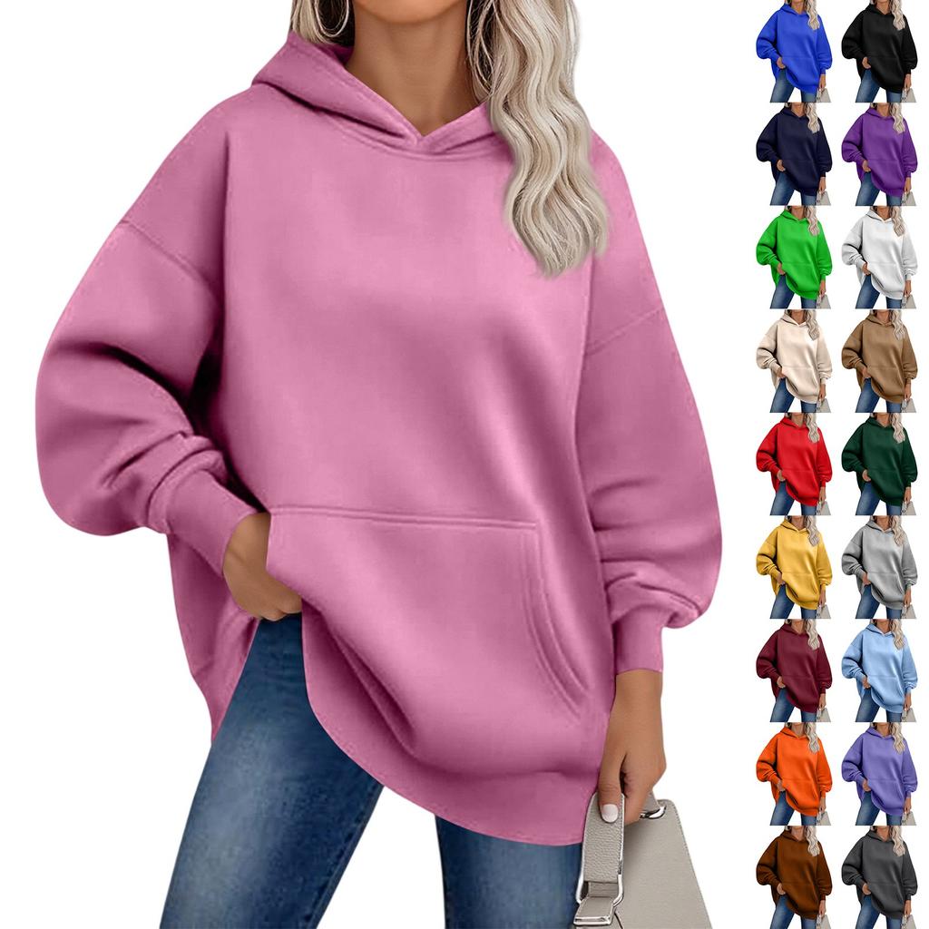 Womens Oversized Sweatshirts Fleece Hoodies Long Sleeve Pullover Outfits With Pocket
