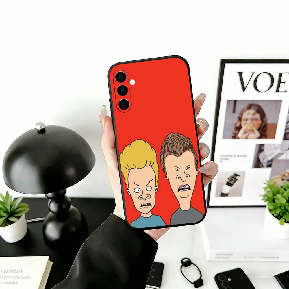 Beavis & B-Head Phone Case For Samsung Galaxy A73,A72,A71,A70,A53,A52,A51,Soft Silicone Black Cover