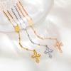 Rosary Beads Cross Necklace for Women, Stainless Steel  Crucifix Virgin Mary Y Shape Necklaces Jewelry