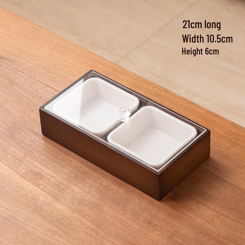 

Bamboo Tea Ceremony Dried Fruit & Nut Serving Tray 2 Dishes with Cover