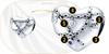 Charms Heart Bond 925 Bead Pendant Chain Zirconia Beads
