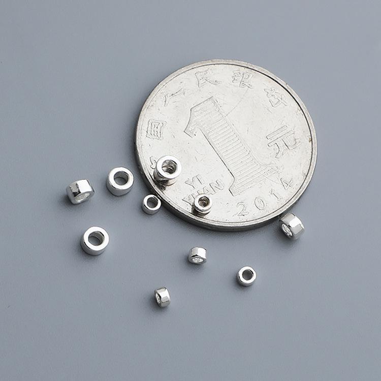 S925 Sterling Sølv Runde og Tube Perler for DIY Håndlagde Smykker