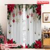2D Flat Printing 2pcs Merry Christmas Popular Curtains Holiday Christmas3 Machine Washable Fabric Without Electricity Festive