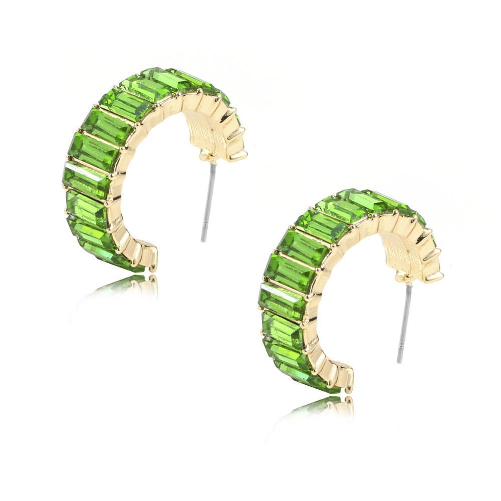 Vibrant Glass Gem Stud Earrings With Modern Geometric Shapes For Daily Wear