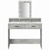 Makeup Table with Storage Gray 100 x 41 x 140 cm Engineered Wood