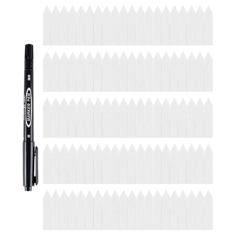 

100pack Colorful Garden Sign with Spiked Bottom Plastic Waterproof Hanging Label for Secure Placement in Soil or Pots белый