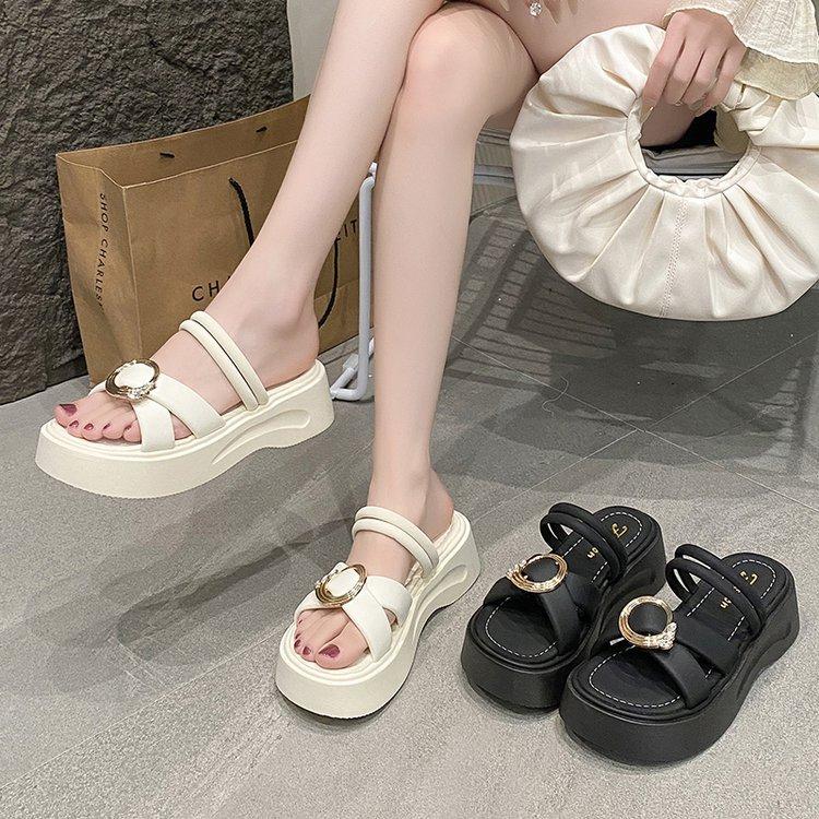 [Ushilai] Platform Roman Sandals, New Fairy Style with Skirt Women 2025 New Summer Fashion Versatile