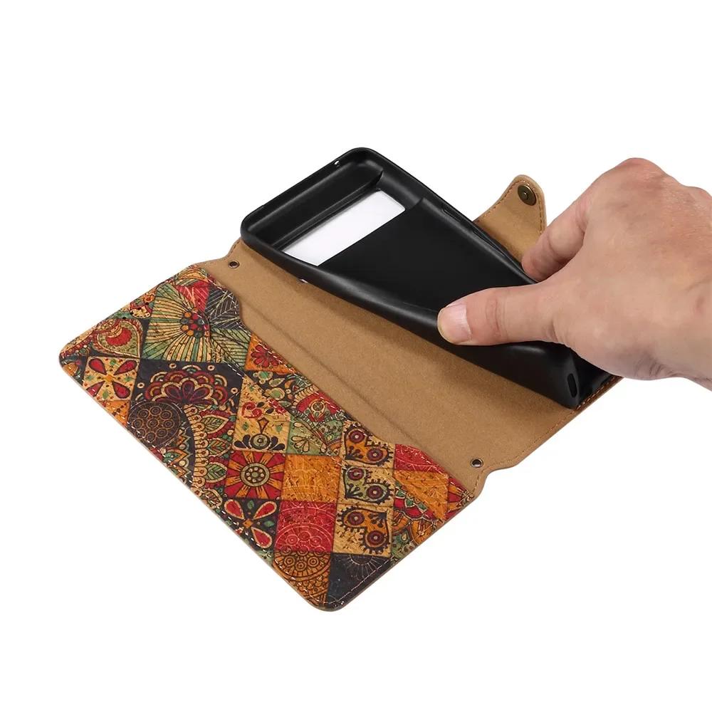 Luxury Crossbody Strap Leather Case for Google Pixel 9 Pro XL 8 8A 7 7A 6 6A Magnetic Flower Wallet Card Slot Stand Flip Cover