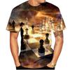 3D Print Chess Graphic Tshirt Tees Streetwear Womens Mens Short Sleeve Casual Tshirts Summer Oversized Kids Chess Shirt