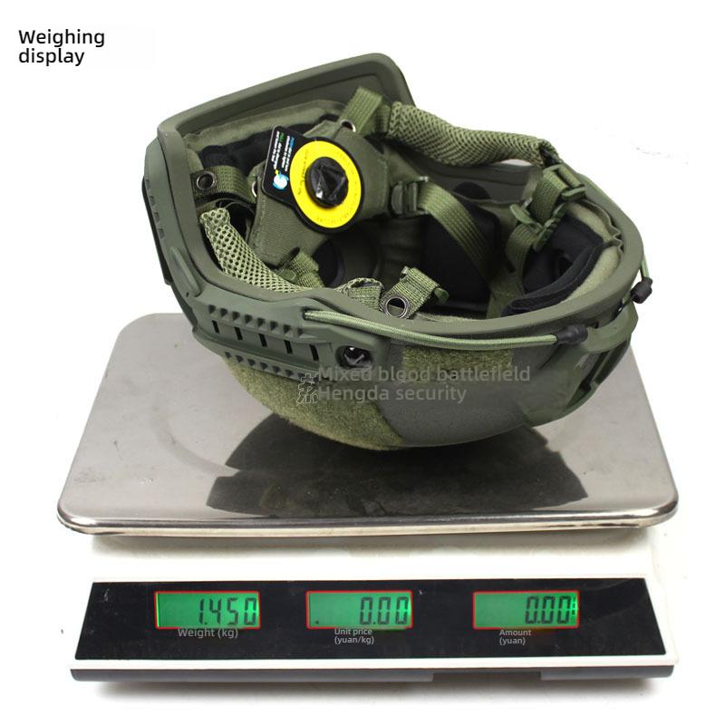 Casco Tattico FAST in Fibra di Vetro, Leggero 1.5kg, Imbracatura Interna Wendy, Guide Laterali Aggiornate, Regolabile 57-61cm per Softair CS Caccia