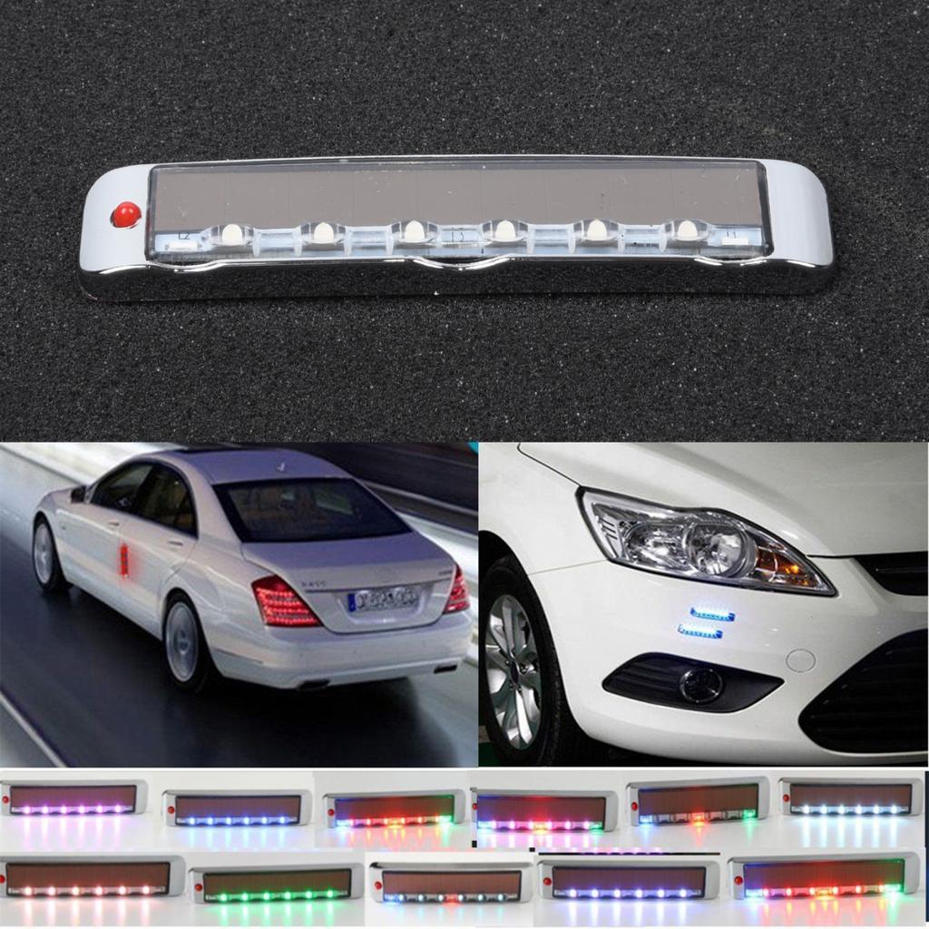 Solar Powered Car LED Strobe Lights 7 Vibrant Colors And Side Signal Blinker
