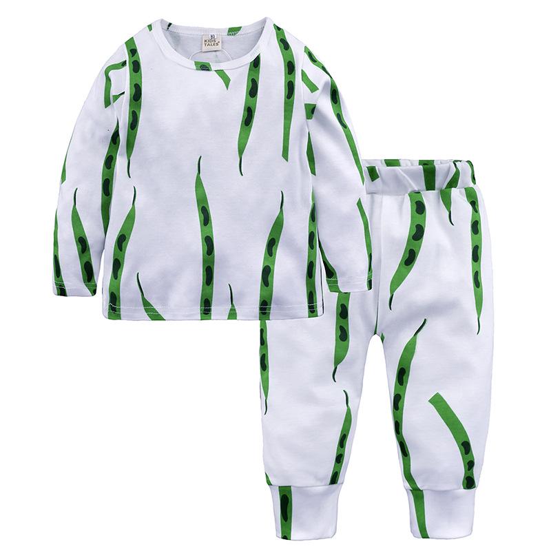 Kids Full Print Long Sleeve Pajama Set for Boys and Girls 80